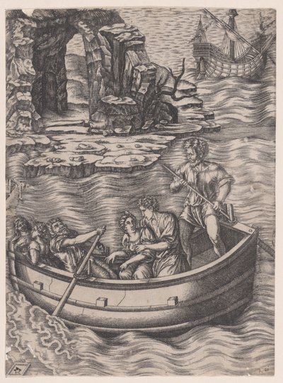 The Bark, ca. 1514-36. od Agostino Veneziano