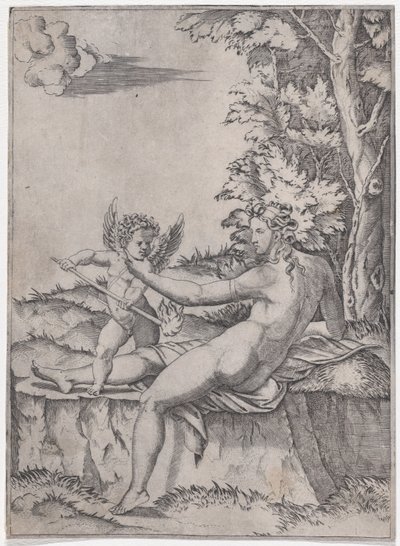 Venuše a Eros, ca. 1514-36. od Agostino Veneziano