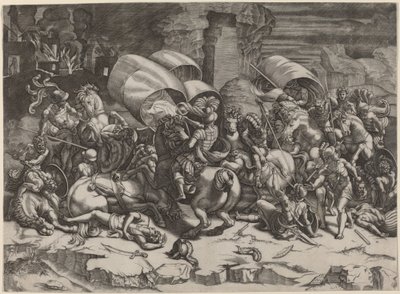 Bitva s Cutlassem od Agostino dei Musi, after Giulio Romano