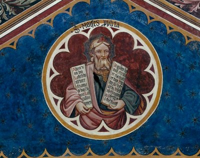 Mojžíš, detail čtvrtého pole stropu (freska) od Agostino di Marsiglio