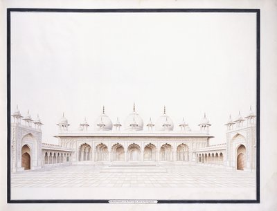 Moti Masjid v pevnosti Agra, c1815 (tužka a w/c) od Agra School
