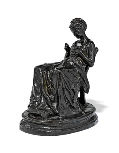 La Brodeuse, konec 19. - začátek 20. století (bronz) od Aime Jules Dalou