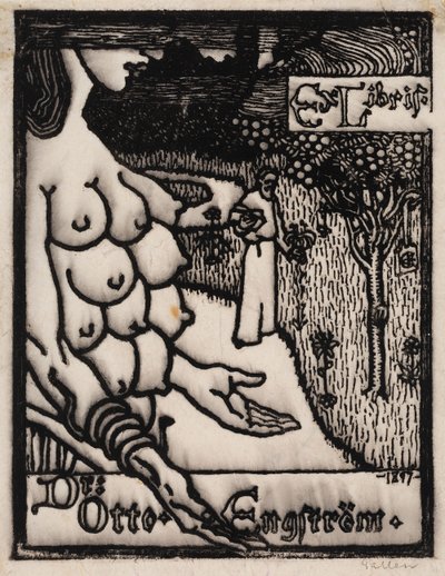 Exlibris pro Dr. Otto Engströma od Akseli Gallen-Kallela