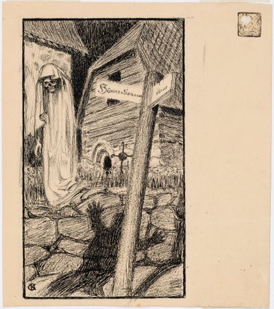 Duch na hřbitově od Akseli Gallen-Kallela