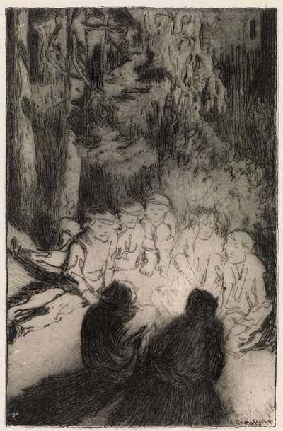 Příběh k táboráku (Sedm bratrů) od Akseli Gallen-Kallela