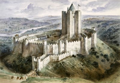 Hrad Conisbrough, 13. století, 60. léta 20. století od Alan Ernest Sorrell