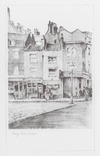London Lanes: Drury Lane Corner (litografie) od Alan Stapleton