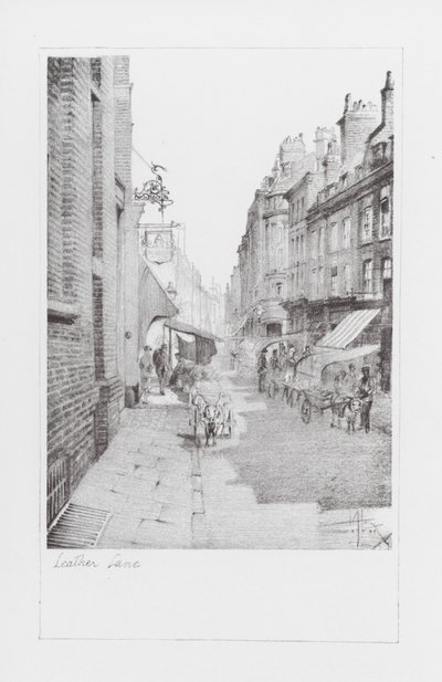 London Lanes: London Lane: Leather Lane (litografie) od Alan Stapleton