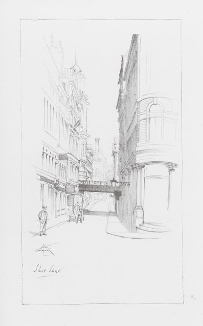 London Lanes: Shoe Lane (litografie) od Alan Stapleton