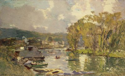 Podél Seiny v Meudonu, kolem roku 1893 (olej na plátně) od Albert Charles Lebourg