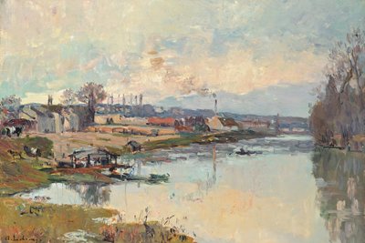 Seina v Port Marly (olej na plátně) od Albert Charles Lebourg