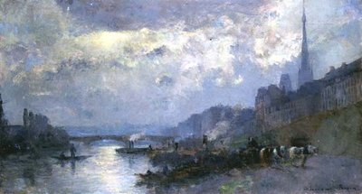 Seina v Rouen (olej na plátně) od Albert Charles Lebourg