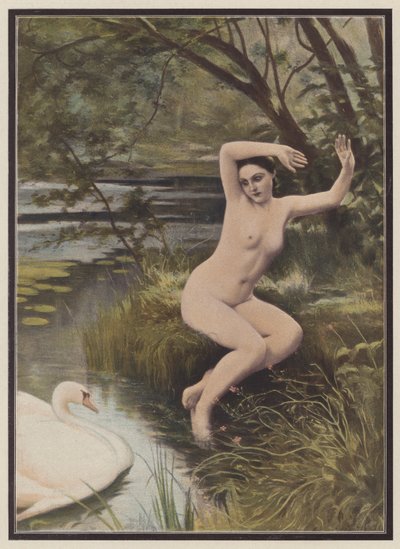 Leda, spartská princezna z řecké mytologie (barva litho) od Albert (after) Aublet
