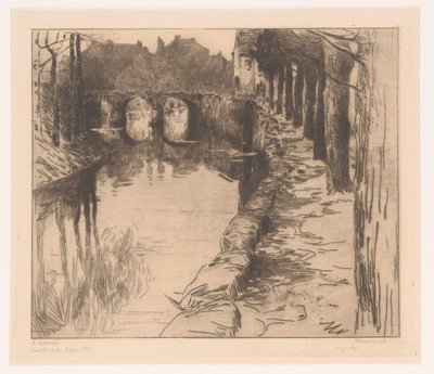 Starý most přes kanál v Diksmuide Vieux Pont (název na objektu) Starý most v Diksmuide od Albert Baertsoen