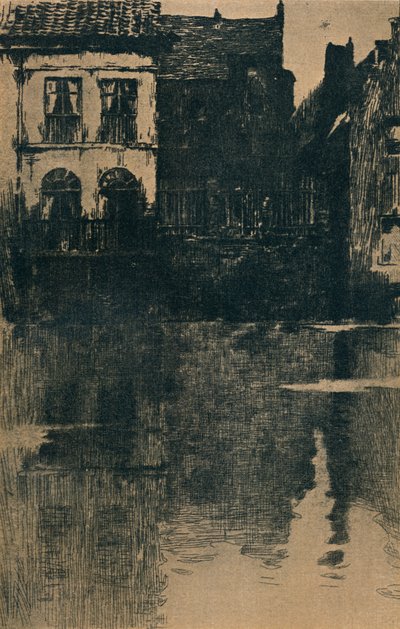 Staré domy u vody, c 1886-1906, 1906-7 od Albert Baertsoen