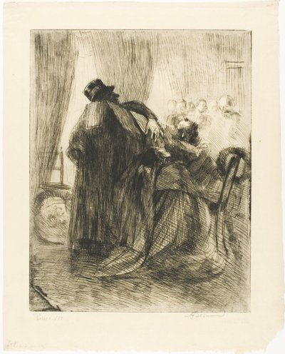 Smutek, pátý talíř od Žena od Albert Besnard