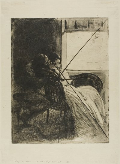 Flirtování, šestý talíř od Žena od Albert Besnard