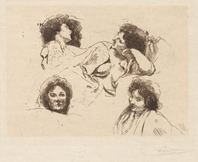 Čtyři hlavy žen: Studie pro „Šťastný ostrov“ od Albert Besnard