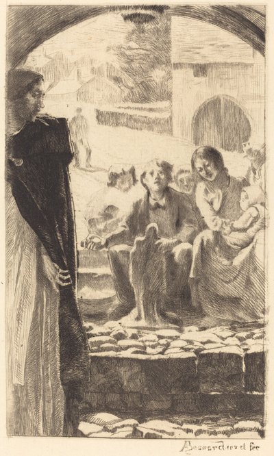 Pierre kopíruje Pannu z Portálu kostela Marly od Albert Besnard