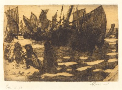 Malé rybářské čluny Berck od Albert Besnard
