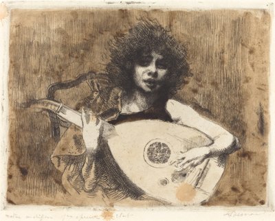 Hráč na loutnu od Albert Besnard