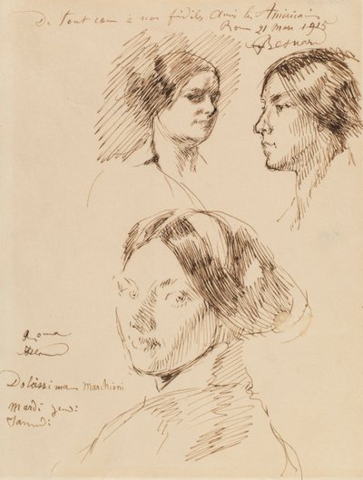 Tři portrétní hlavy ženy od Albert Besnard
