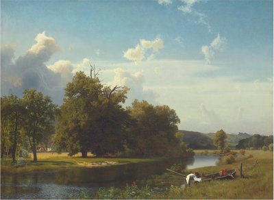 Říční krajina, Vestfálsko, 1855 od Albert Bierstadt