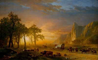 Emigranti překračující pláně od Albert Bierstadt