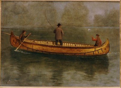 Rybaření z kánoe od Albert Bierstadt