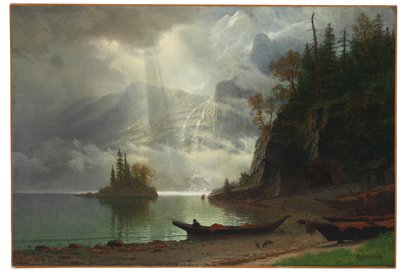 Ostrov v jezeře od Albert Bierstadt