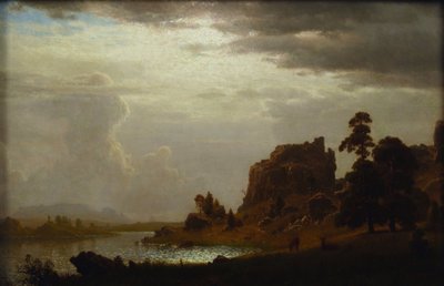Na řece Sweetwater poblíž Ďáblovy brány od Albert Bierstadt