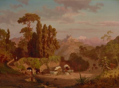 Pohled na Subiaco, Itálie 1859 (olej na plátně) od Albert Bierstadt