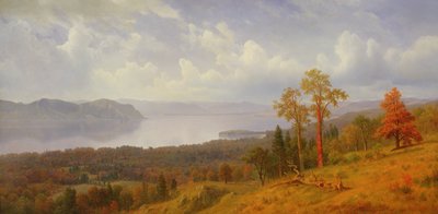 Pohled na Hudson při pohledu přes Tappan Zee směrem k hoře Hook, 1866 od Albert Bierstadt