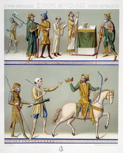 Civilní kostýmy ve středověku - v „historickém kostýmu“ od Racineta od Albert Charles August Racinet