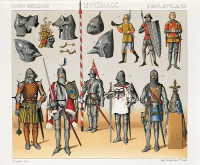 Ilustrace z Historických kostýmů Augusta Racineta, svazek IV od Albert Charles August Racinet
