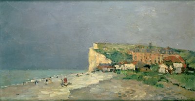 Pláž Puys-sous-Dieppe, Bouřlivá obloha, kolem roku 1880 od Albert Charles Lebourg