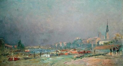 Na břehu řeky (olej na plátně) od Albert Charles Lebourg