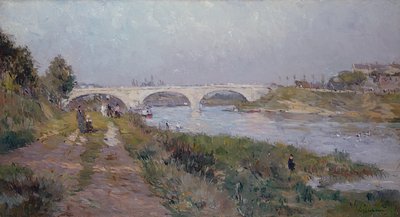 Most přes Marnu v Charentonu od Albert Charles Lebourg