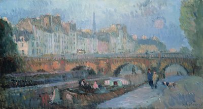 Pont Neuf a Quai de la Monnaie, Paříž od Albert Charles Lebourg
