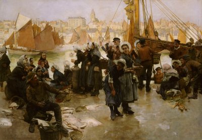 Odjezd rybářské flotily, Boulogne, 1891 od Albert Chevallier Tayler