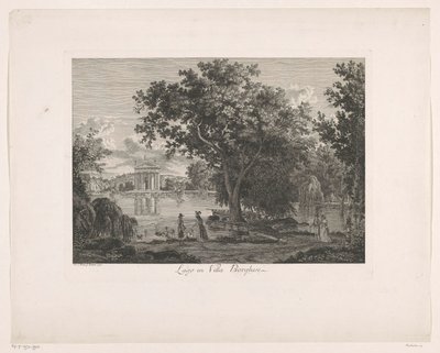 Pohled na jezero u Villa Borghese Lago at Villa Borghese (název na objektu) Malay Radirte Prospekte aus Italien (název série) od Albert Christoph Dies