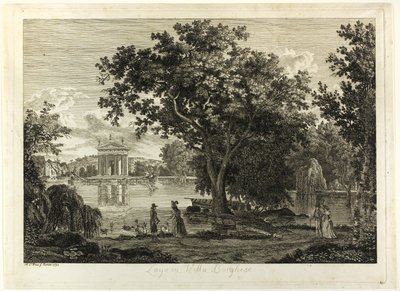 Jezero ve Villa Borghese od Albert Christoph Dies