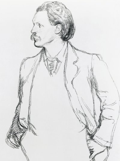 Portrét George Gissinga, anglického spisovatele od Albert Daniel Rutherston