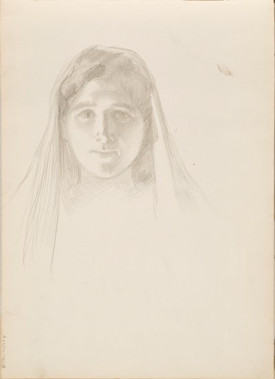 Aino Ackté jako Alcestis, skica obličeje od Albert Edelfelt