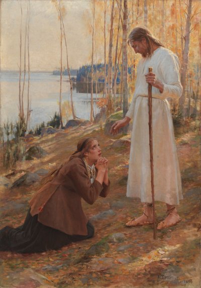 Kristus a Marie Magdaléna, finská legenda od Albert Edelfelt