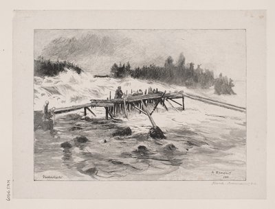 Vodopád. Lyže Vallinko od Albert Gustaf Aristides Edelfelt