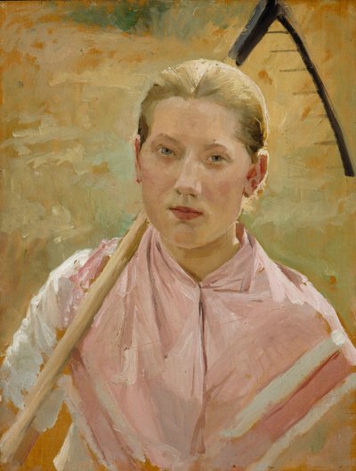 Dívka s hráběmi, studie k obrazu „August“ od Albert Edelfelt