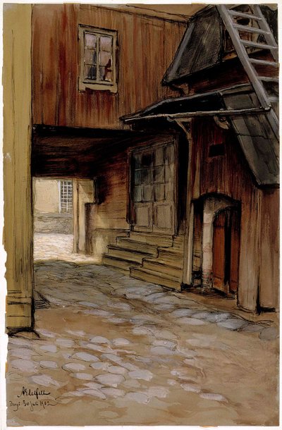 Dům v Porvoo od Albert Edelfelt