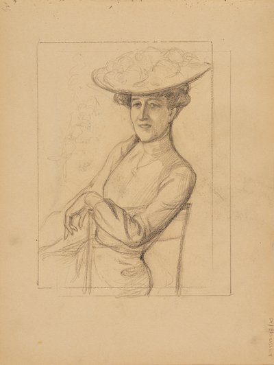 Sedící žena v klobouku od Albert Edelfelt