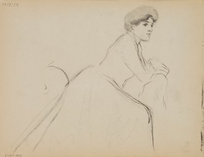 Sedící žena, profil od Albert Edelfelt